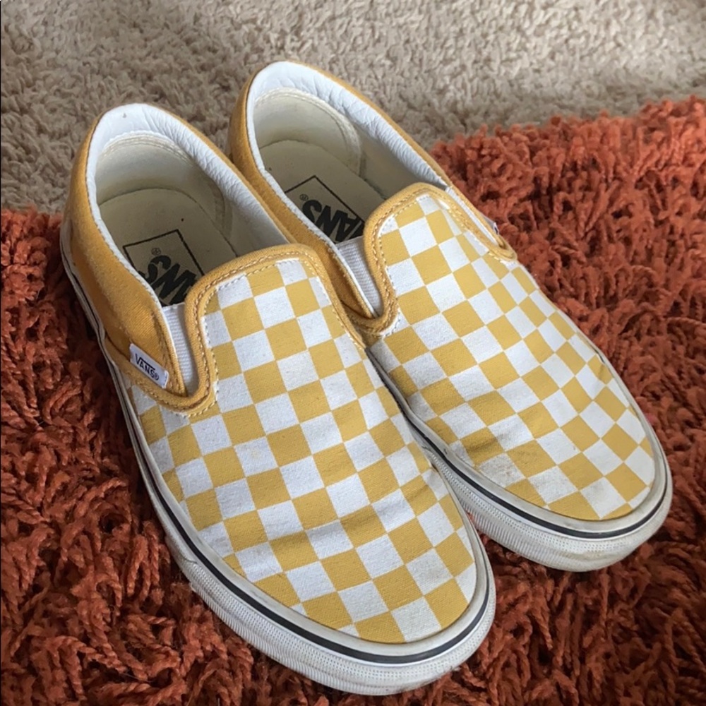 Yellow and White Checkered Vans